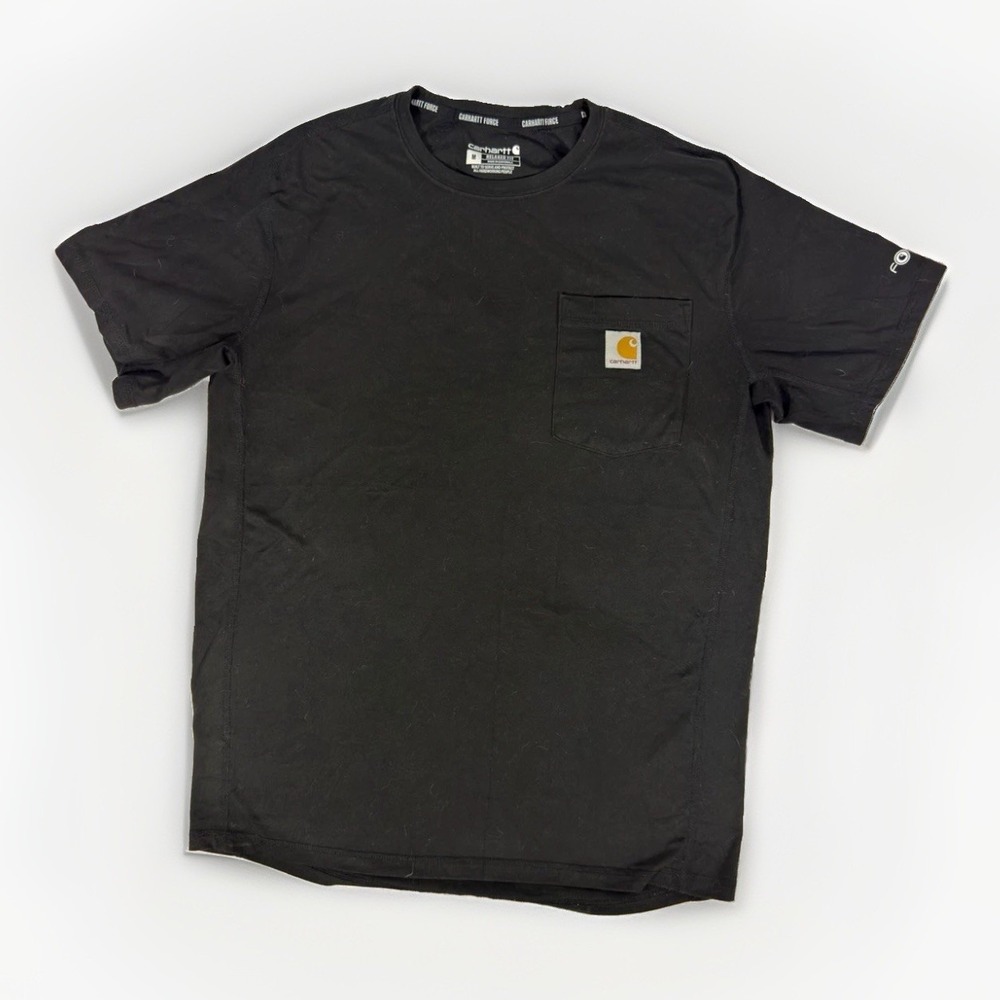 Carhartt Force Men's Black Relaxed Fit Pocket T-Shirt Short Sleeve Crew M